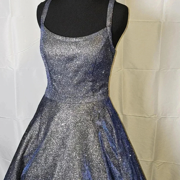 Sherri Hill Shimmery Blue/Purple Iridescent Ball Gown  6 Prom Dance Quinceanera - Picture 6 of 15